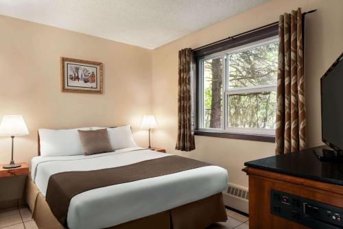 Postel nebo postele na pokoji v ubytování Thriftlodge Edmonton