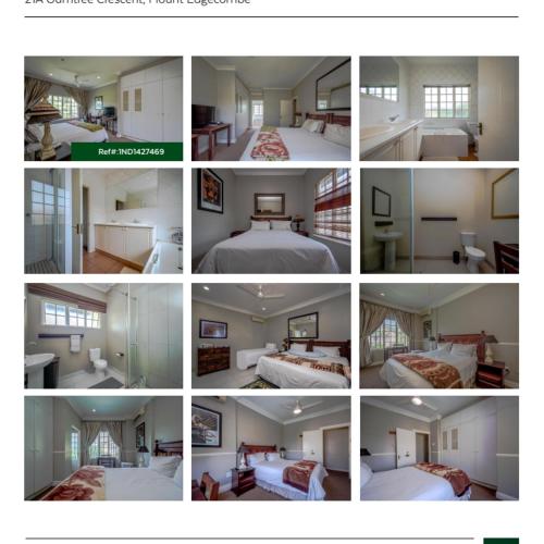 un collage de fotos de un dormitorio con cama en Mount Edgecombe Guest House, en Mount Edgecombe