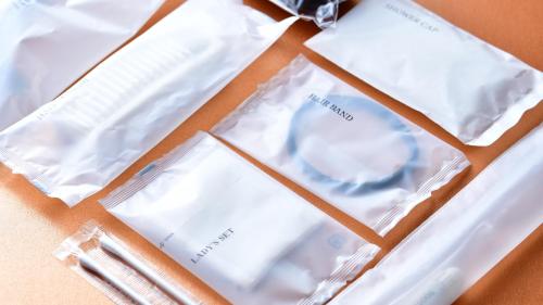 a package of diapers in a box at HOTEL SANSUI NAHA Ryukyu Onsen Naminoue-No-Yu in Naha