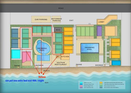 a floor plan of a condo on the beach at Samui Mermaid Beachfront in Bang Rak Beach