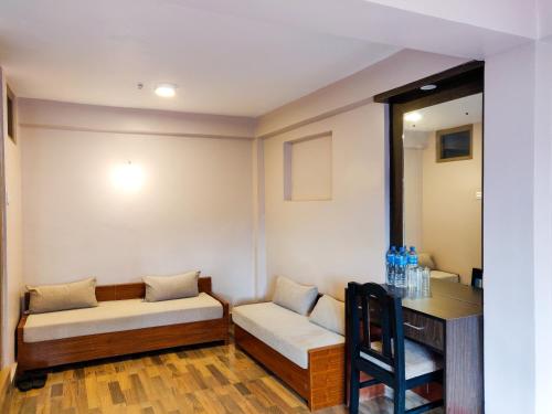 Hotel Central Bhaktapurにあるベッド