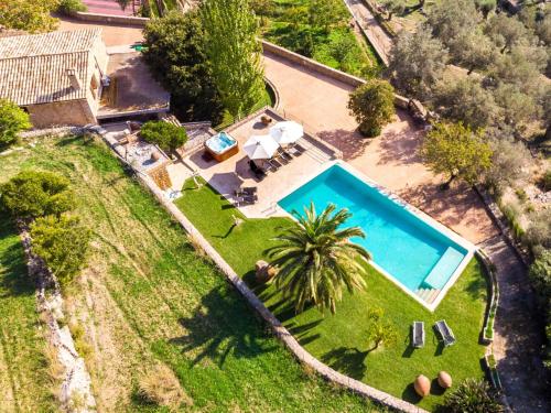 an aerial view of a villa with a swimming pool at Villa Santa Llucia by Interhome in Mancor del Valle