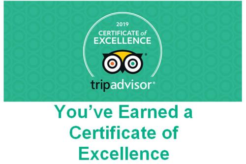 a sign that says youve earned a certificate of excellence at Secret City Courtyard Cottage Within Chester City Walls in Chester