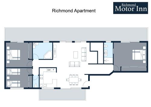 Půdorys ubytování Richmond Motor Inn