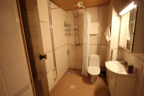 Koupelna v ubytování Hotel Aakenus Apartment Vartio with free parking