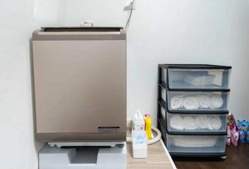 a refrigerator with its door open in a room at Atami - Hotel / Vacation STAY 56914 in Atami