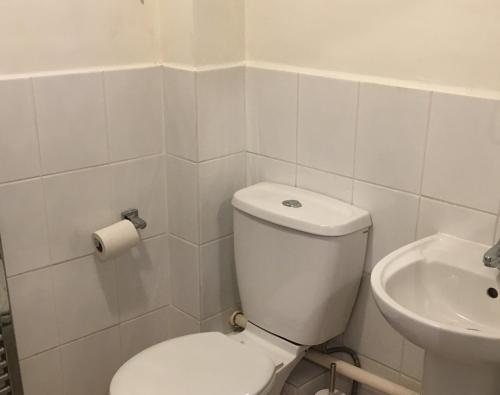 a white bathroom with a toilet and a sink at Self-Contained Accommodation for 2 in Keswick