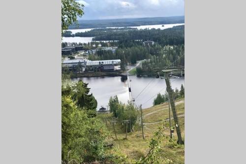 a view of a body of water with trees in the background at Tahko Chalet B 601 in Tahkovuori