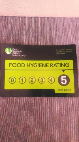 a foodilitre rating label on a food hygiene rating at The Sefton Blackpool in Blackpool