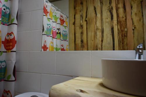 Ванная комната в Proyecto COYAM, cabañas lofts, tinas privadas, sendero por el bosque