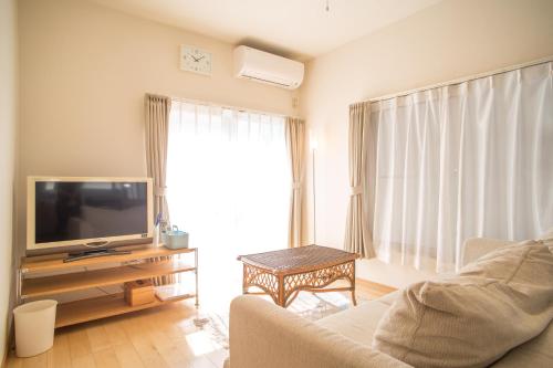TV a/nebo společenská místnost v ubytování RIVERSIDE INN KAMAKURA