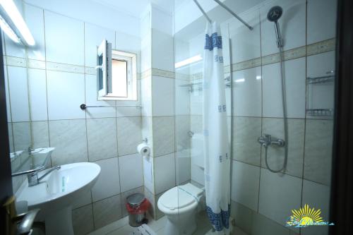 Koupelna v ubytování Hotel Diandra
