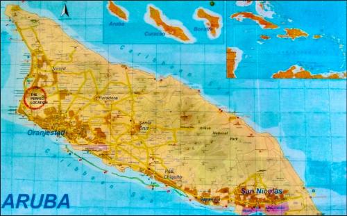 a map of australia on a wall at Studios 11and11Aruba in Palm-Eagle Beach