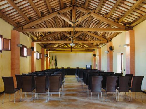 a large room with a bunch of chairs in it at Villa Zina Family Resort in Custonaci