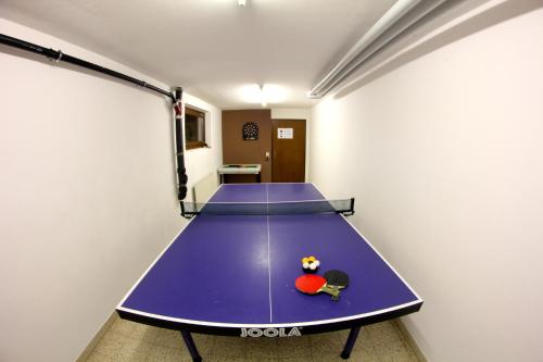 a purple ping pong table in a room at Ferienappartements Heinzle - Ihr Ferienresort in Sankt Jakob in Defereggen