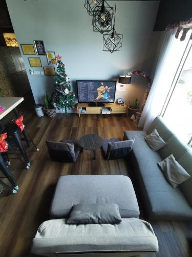 Homy Seafront Hostelにあるシーティングエリア
