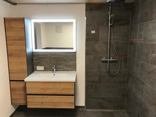 Koupelna v ubytování Murmenta Appartements