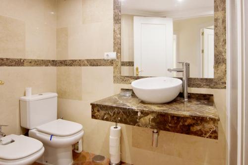 łazienka z umywalką i toaletą w obiekcie Apartamento Rocio Torremolinos w mieście Torremolinos