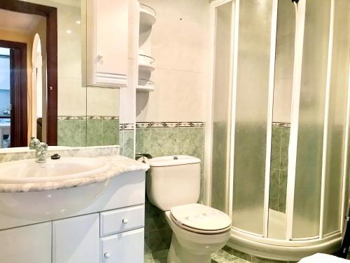 ベニドルムにあるSanto Domingo Apartmentのバスルーム(トイレ、洗面台、シャワー付)