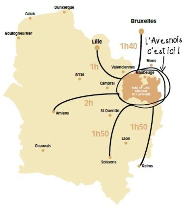 a map of the wine region of lycabettus cetus at Aubépine in Sains-du-Nord