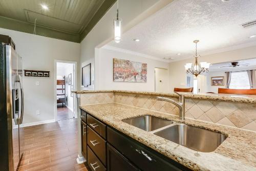 a kitchen with a sink and a counter top at 2 miles to Downtown EaDo House Jr in Houston