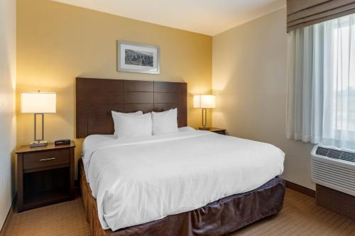 A bed or beds in a room at MainStay Suites Near Denver Downtown