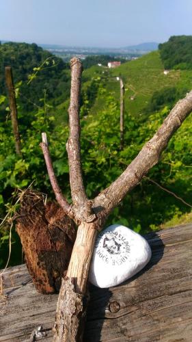 a branch and a white object on top of a table at Seven Suites Pieve in Pieve di Soligo