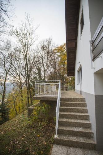 a set of stairs leading up to a building at Old Chestnut Vacation Home in Varaždinske Toplice