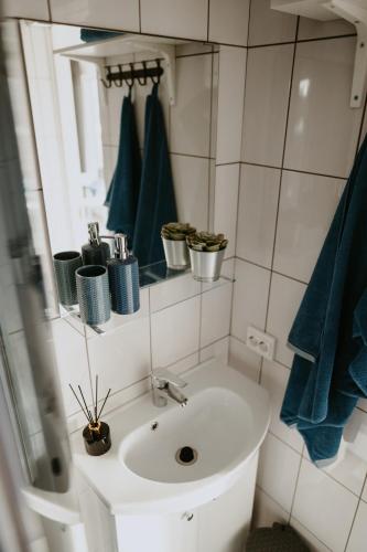 Koupelna v ubytování Dunduriņi