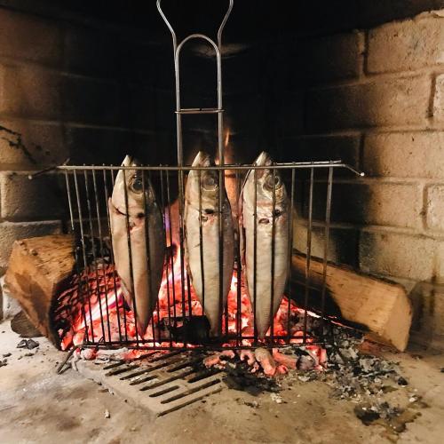 a group of fish on a rack in an oven at La Dimora del Cont'Orto in Giulianova