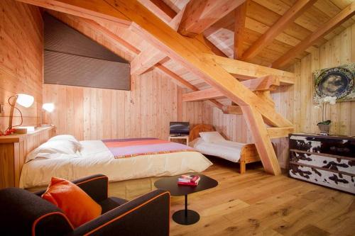 Postel nebo postele na pokoji v ubytování Chalet l'ALPAGA 2