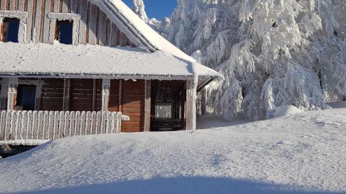 Chata na Pustevnách v zime