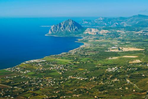 an aerial view of the island of cape town at Villa Zina Family Resort in Custonaci