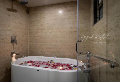 Koupelna v ubytování Hotel Delice