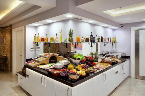 a buffet with a lot of food on a table at OBAHAN HOTEL-Special Class in Istanbul