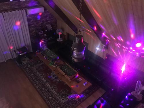 an overhead view of a room with purple lights at 貸別荘MUSIC FOREST by MFR in Sasayama