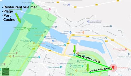 a map of a park with a red marker at Jacuzzi Romantique 15 min Etretat 1 in Fécamp