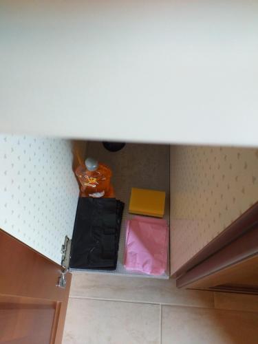 a drawer in a kitchen with some items on it at Kalypso View Apartments in Letimbou