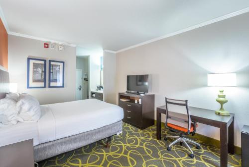 מיטה או מיטות בחדר ב-Holiday Inn Express Saint Simons Island, an IHG Hotel