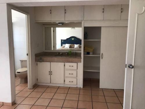 un bagno con lavandino e WC di Extraordinaria Suite Accesible Av Tecnológico S4 a Casa Blanca La Corregidora