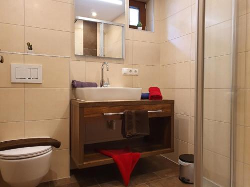 A bathroom at Appartements Karlinger