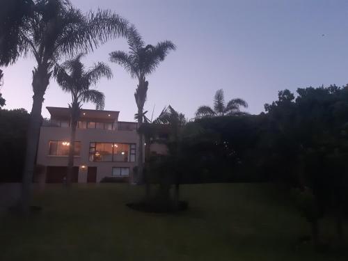 a house with palm trees in front of it at Tidal Retreat in Plettenberg Bay