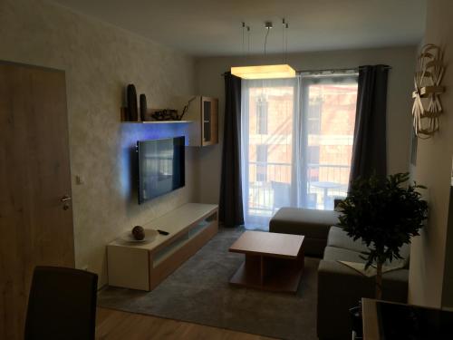 TV a/nebo společenská místnost v ubytování Apartmán Jestřáb Janské Lázně