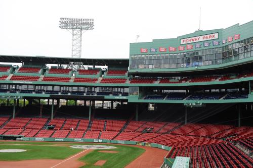a view of a baseball stadium with red seats at Holiday Inn Express Boston-Waltham by IHG in Waltham