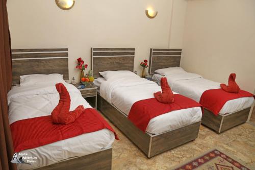 Кровать или кровати в номере Aqaba Adventure Divers Resort & Dive Center