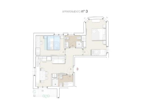 a floor plan of a house at Europa Mountain Apartments in Alleghe