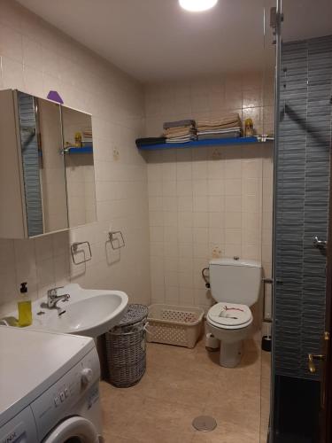 a bathroom with a sink and a toilet at BERGANTIÑOS 41,1º izd in Ponteceso