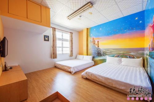 Postel nebo postele na pokoji v ubytování Liouciou Good Homestay
