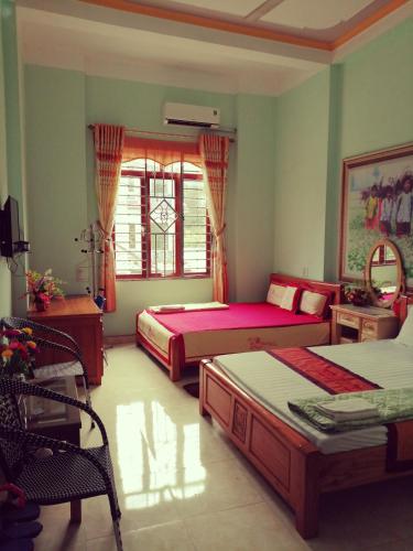 Katil atau katil-katil dalam bilik di Hotel Thien An