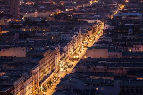 Vista generica su Łódź o vista sulla città dall'interno dell'appartamento